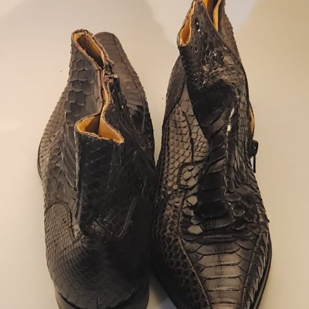 Debut snakeskin leather ankle boots